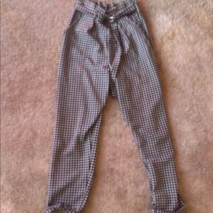 Houndstooth High-Waisted Pants